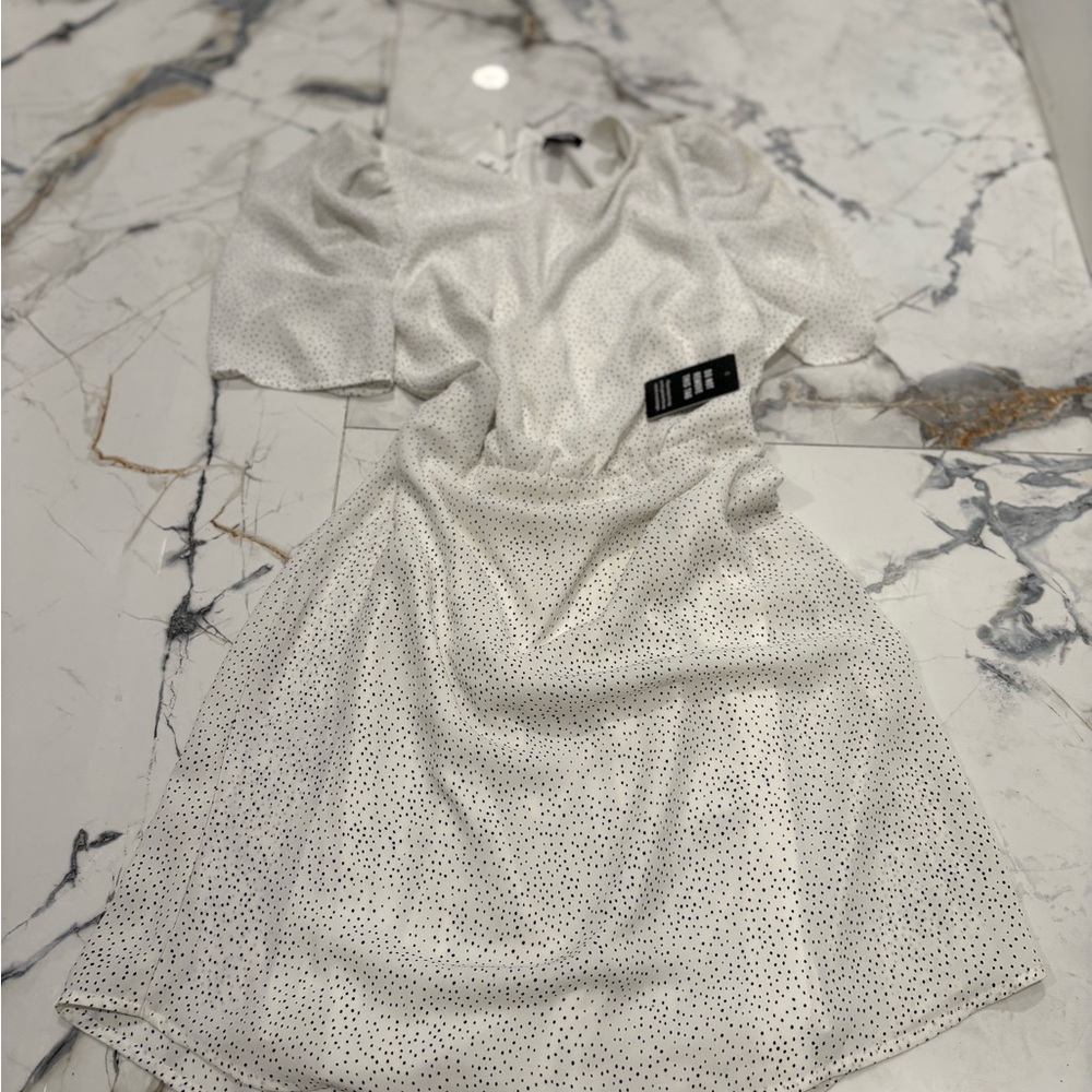 Express White Cowl Neck Flutter Sleeve Sundress